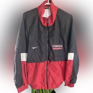 Nike Black and Red Canada Basketball Jacket